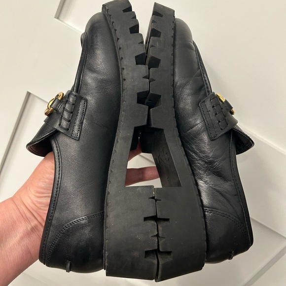 MNG chunky Black lug sole gold horse bite loafers Size 39 - Picture 9 of 11
